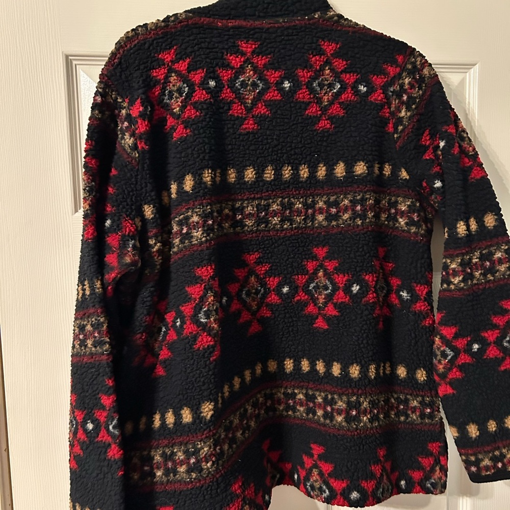 Sonoma Red and Black Sherpa Quarter Zip - Picture 2 of 5